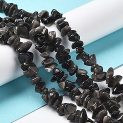 Natural Silver Sheen Obsidian Chip Beads Strands&nbsp;G-M205-07A