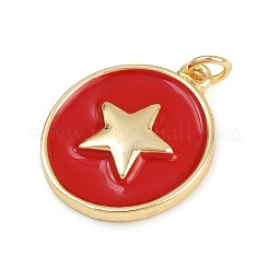 Brass Enamel Pendants&nbsp;KK-C114-23G-01