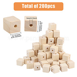 200Pcs Unfinished Wood Beads&nbsp;WOOD-CA0001-80