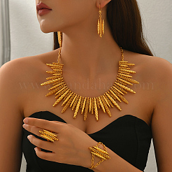 Vintage Middle Eastern Alloy Bracelets & Earrings & Necklaces & Rings Set for Weddings and Celebrations&nbsp;UG5973