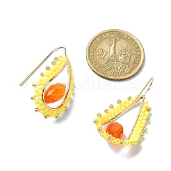 3 Pairs 3 Colors Handmade Seed Dangle Earrings&nbsp;EJEW-MZ00223