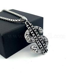 Hip-hop Style 304 Stainless Steel Dollar Sign Pendant Necklaces for Men and Women&nbsp;XW0078