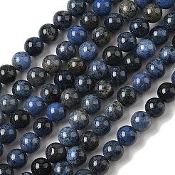 Natural Grade AA Dumortierite Quartz Round Bead Strands&nbsp;G-P075-43-8mm