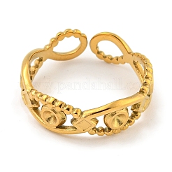 Ion Plating(IP) 304 Stainless Steel Open Cuff Ring Components&nbsp;RJEW-A043-03G