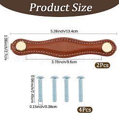 2Pcs Imitation Leather Drawer Handles&nbsp;FIND-CL0001-68