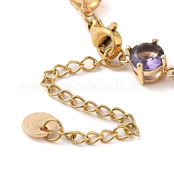 Colorful Glass Link Chain Bracelets&nbsp;BJEW-B075-07