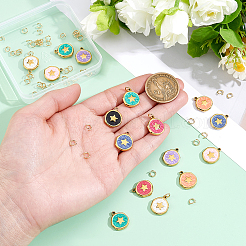 16Pcs 304 Stainless Steel Enamel Pendants&nbsp;STAS-BC0004-29G-01
