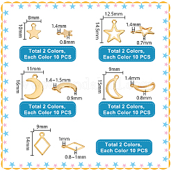 100Pcs 10 Styles 304 Stainless Steel Charms&nbsp;STAS-PH0006-17