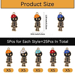 25Pcs 5 Colors Alloy Enamel Pendants&nbsp;ENAM-SZ0004-02