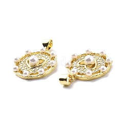 Brass Clear Cubic Zirconia Pendants&nbsp;KK-G446-15G