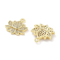 Brass Micro Pave Clear Cubic Zirconia Pendants&nbsp;ZIRC-P120-10G