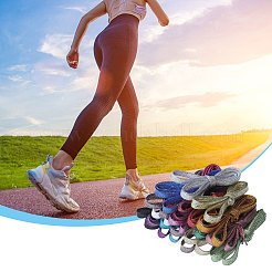 18 Pairs 18 Colors Sparkle Polyester Shoelaces&nbsp;AJEW-GL0002-42