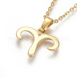 304 Stainless Steel Rhinestone Pendant Necklaces&nbsp;NJEW-F275-28G
