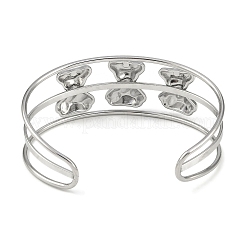 Non-Tarnish 304 Stainless Steel Wide Hollow Bowknot Open Cuff Bangles&nbsp;BJEW-Q348-04P-03