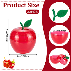 Christmas Apple Shaped Transparent Plastic Jewelry Gift Storage Boxes with Lid&nbsp;CON-WH0089-167B