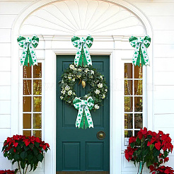 Polyester Clover Pattern Bowknot for Saint Patrick's Day Party Decorations&nbsp;AJEW-WH20080-04B