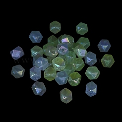 Polygon UV Plating Luminous Rainbow Iridescent Acrylic Beads&nbsp;LACR-R001-04A