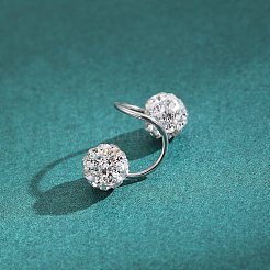 Round Beaded Alloy Crystal Rhinestone Stud Earrings&nbsp;FS-WG37A38-02