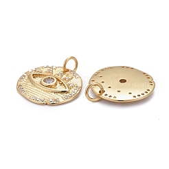 Brass Micro Pave Clear Cubic Zirconia Pendants&nbsp;ZIRC-Z011-13G