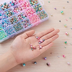Rainbow Acrylic Imitation Pearl Beads&nbsp;OACR-YW0001-05