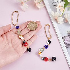 Alloy & Resin Keychain Chain Pendant Decorations&nbsp;HJEW-WH00056-15