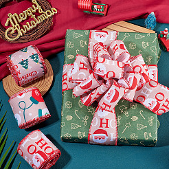 3 Rolls 3 Styles Christmas Themes Polyester Ribbons&nbsp;SRIB-TA0001-31