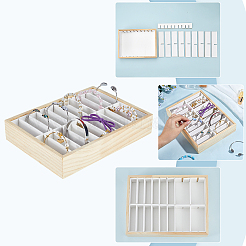 20-Slot Wood Bracelet Bangle Display Trays&nbsp;AJEW-WH0816-546A