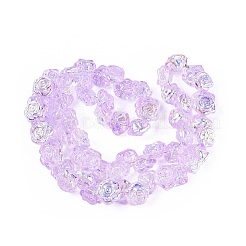 Electroplate Transparent Glass Beads Strands&nbsp;LS-EGLA-N056-02A-03
