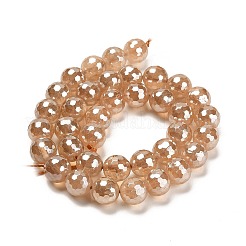Electroplated Natural Quartz Round Beads Strands&nbsp;G-L598-A02-03A
