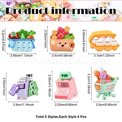 24Pcs 6 Styles Supermarket Theme Opaque Resin Decoden Cabochons Sets&nbsp;RESI-YW0004-06