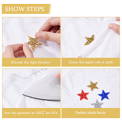 24Pcs 4 Colors Star Hotfix Rhinestone Iron on Patches&nbsp;DIY-FG0003-83