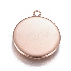 Ion Plating(IP) 304 Stainless Steel Pendant Cabochon Settings&nbsp;STAS-G127-13-16mm-RG