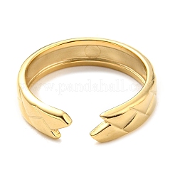 304 Stainless Steel Grooved Open Cuff Ring for Women&nbsp;RJEW-C016-27G