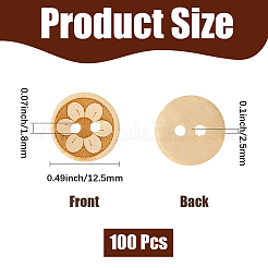 100Pcs 2-Hole Coconut Buttons&nbsp;BUTT-CY0001-31