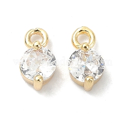 Brass Clear Cubic Zirconia Charms&nbsp;KK-B072-21G