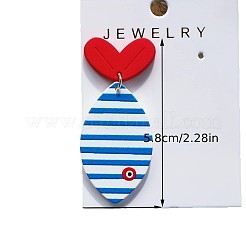 Summer Beach Striped Acrylic Stud Dangle Earrings&nbsp;FS-WG25FC5-01