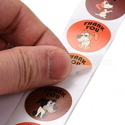 Flat Round Paper Thank You Stickers&nbsp;DIY-C042-12C