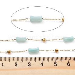 Handmade Bamboo Shape Natural Shell Beaded Chains&nbsp;CHS-P019-04G