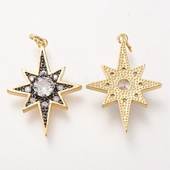 Brass Micro Pave Clear Cubic Zirconia Pendants&nbsp;ZIRC-I044-12