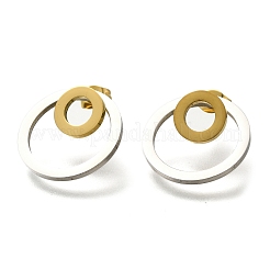 Ion Plating(IP) 304 Stainless Steel Stud Ring Stud Earrings&nbsp;EJEW-C118-02D