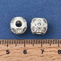 Brass Micro Pave Clear Cubic Zirconia Spacer Beads&nbsp;KK-Z156-12S-02