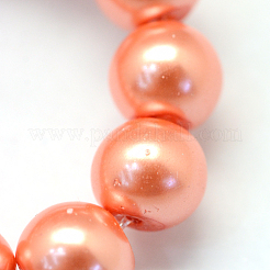 Baking Paint Pearlized Glass Pearl Round Bead Strands&nbsp;X-HY-Q003-10mm-77