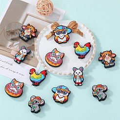 12Pcs 6 Style Food Grade Eco-Friendly Silicone Focal Beads&nbsp;SIL-SZ0002-72B