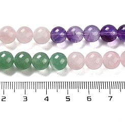 Natural Flower Amazonite & Amethyst & Flower Amazonite & Green Aventurine & Blue Aventurine Beads Strands&nbsp;G-B095-A01-02
