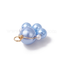 Baking Paint Pearlized Glass Pearl Round Bead with ABS Plastic Imitation Pearl Beads and Eco-Friendly Copper Wire Pendants&nbsp;PALLOY-JF03612-02