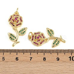 Brass Micro Pave Cubic Zirconia Pendants&nbsp;KK-C114-24B-G