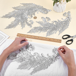 Gold and Silver Thread Silk Embroidered Sequins&nbsp;DIY-WH0816-144B