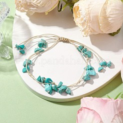 Synthetic Turquoise Braided Bead Bracelets&nbsp;BJEW-JB10388