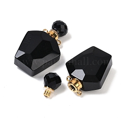 Natural Obsidian Openable Perfume Bottle Pendants&nbsp;G-I381-02G-05