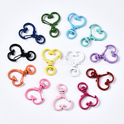 Spray Painted Eco-Friendly Alloy Swivel Snap Hooks Clasps&nbsp;X-PALLOY-T080-17-NR